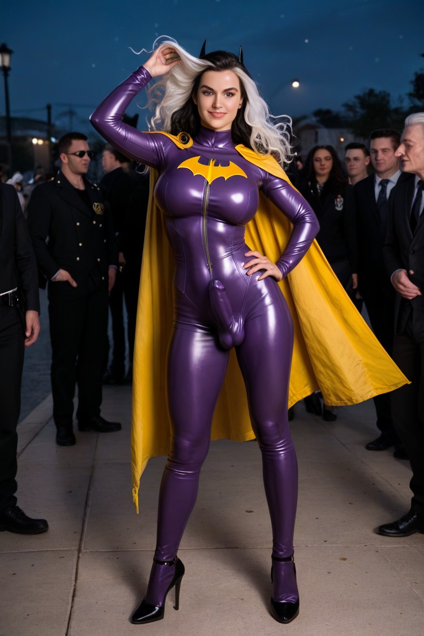 Yellow Cape, Night, Massive Breasts Shemale AI Porn