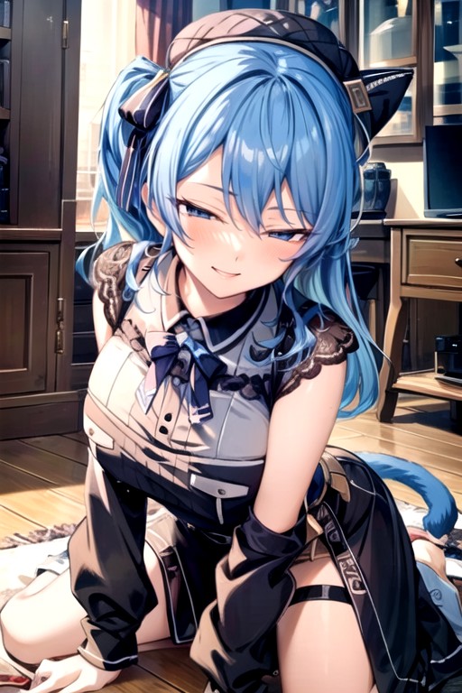 Cat Pose, Horny, Hoshimachi Suisei Furry AI Porn