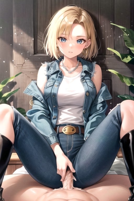 Collar Up, Blue Eyes, Long Sleeved Blue Shirt Hentai AI Porn
