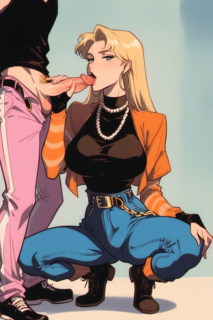Denim Skirt, Sneakers, Shirt Hentai AI Porn