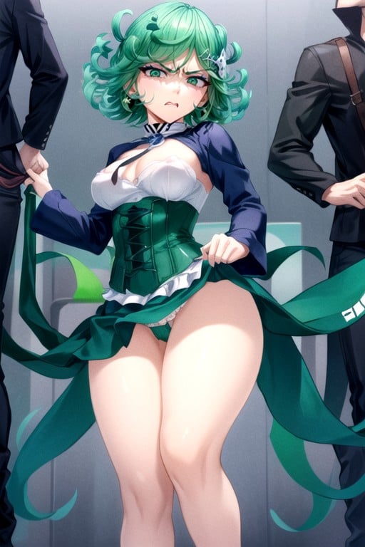 Tatsumaki (one Punch Man), Bottom Up (upskirt), Lifting Skirt AI Gay Porn