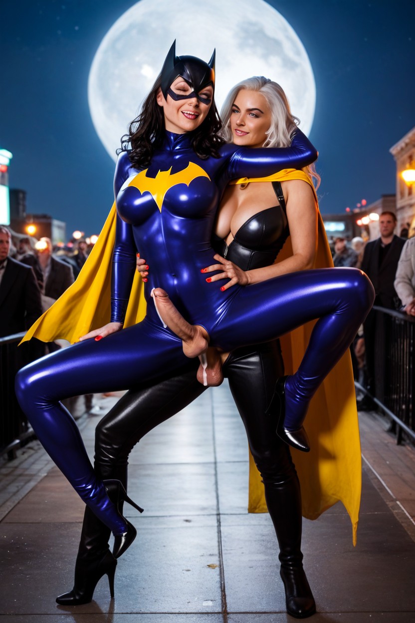Leaning, Extremely Thin, Massive Breasts Shemale AI Porn