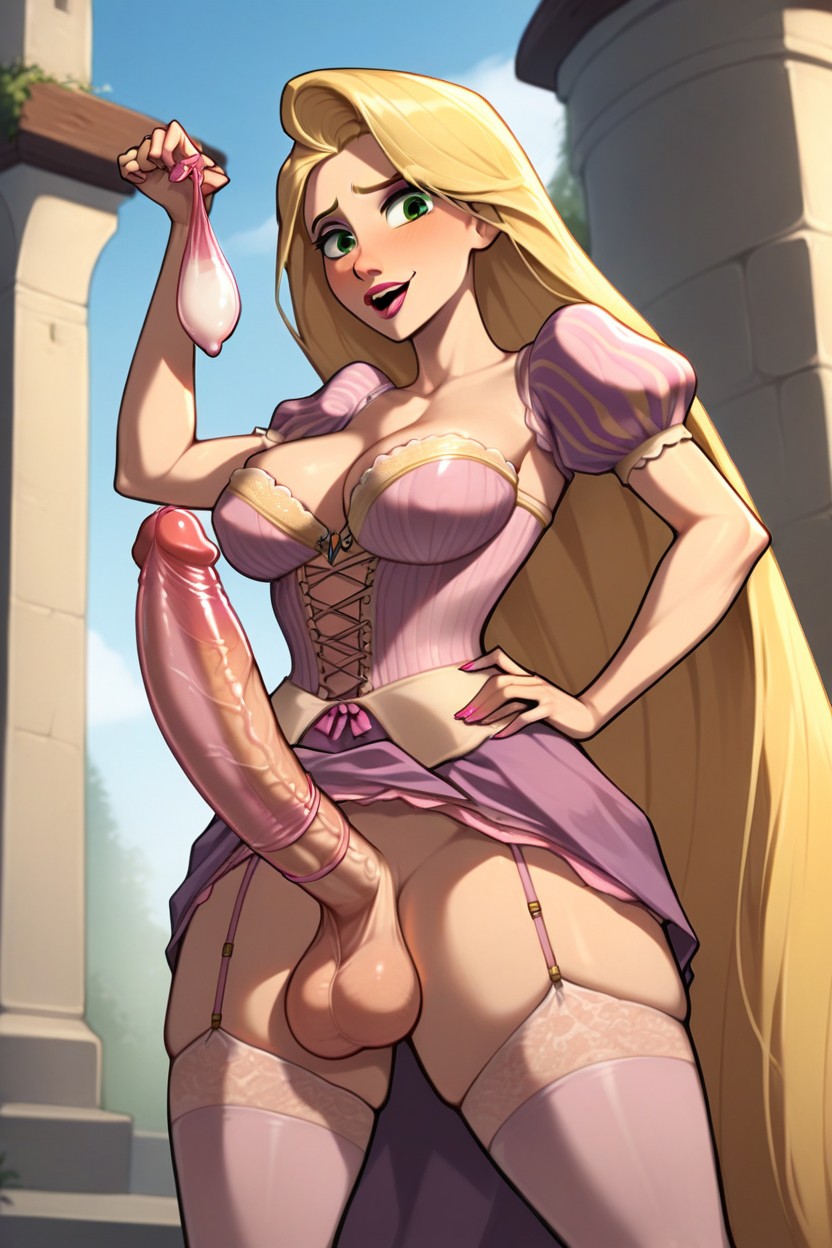 Mains Sur Les Hanches, Maigre, Futa Rapunzel Porno IA