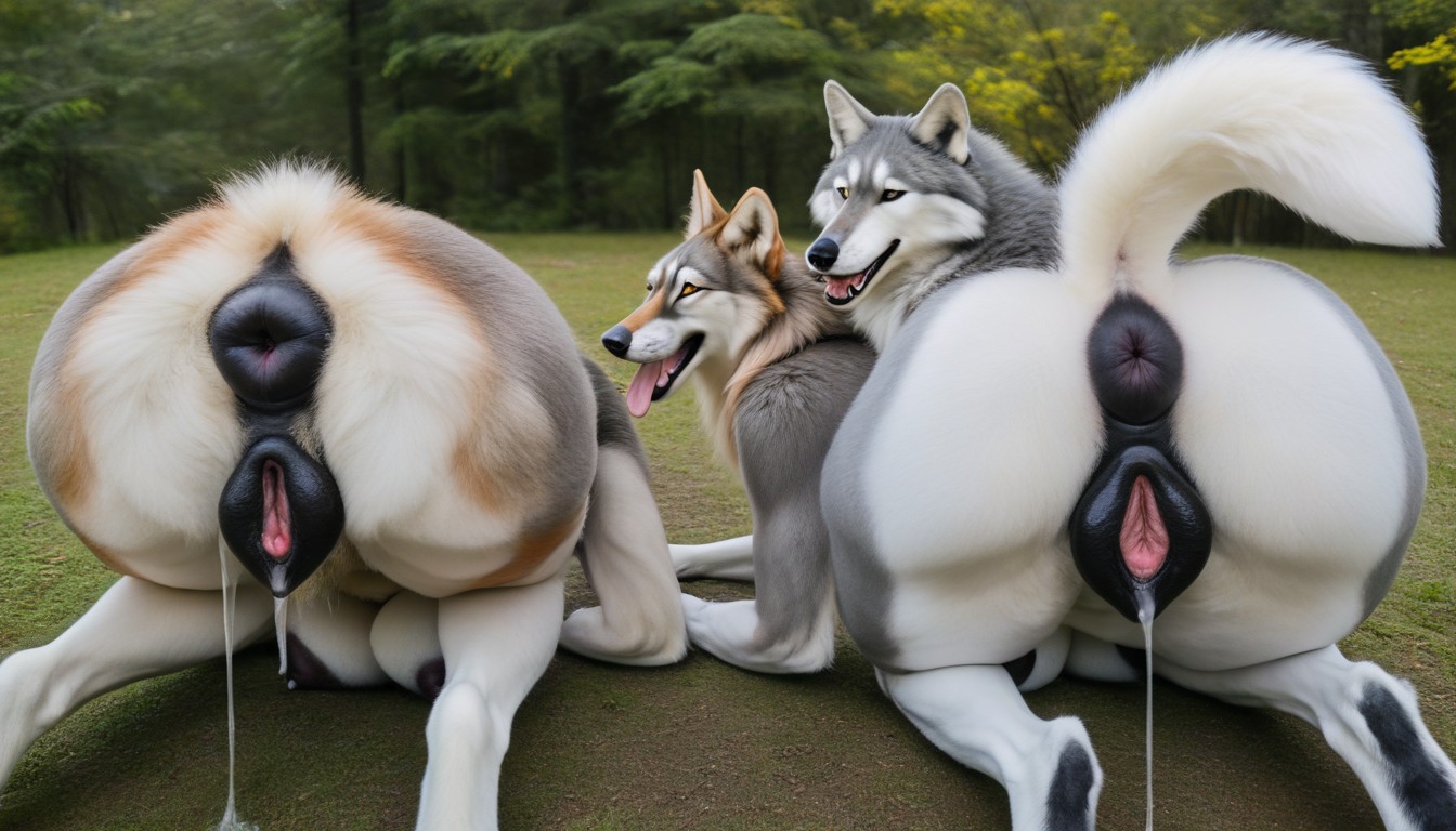 Looking At Viewer, Black Anus, Canine Breasts Furry AI Porn