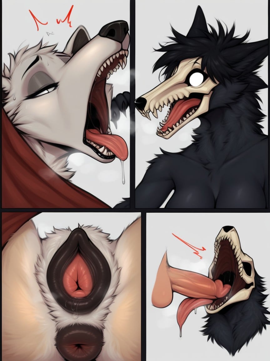 Highly Detailed Skull, Skinny, Anal Juices Furry AI Porn