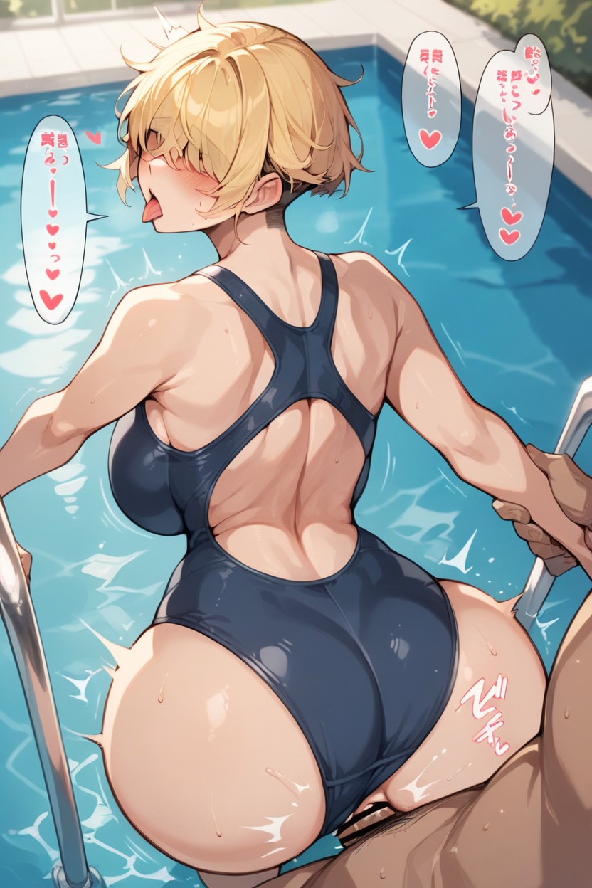 Hair Over Eyes, Back Crooked, Bobcut Hentai AI Porn