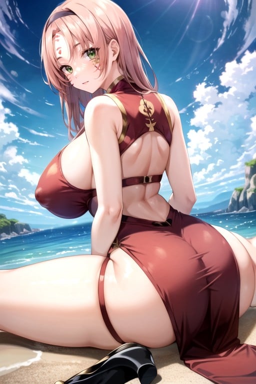 Beautiful Face, Group Photo, Stiletto Heels Hentai AI Porn