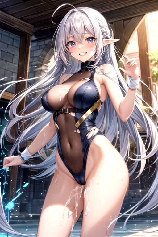 High Quality, Wide Angle, White Hair Hentai AI Porn