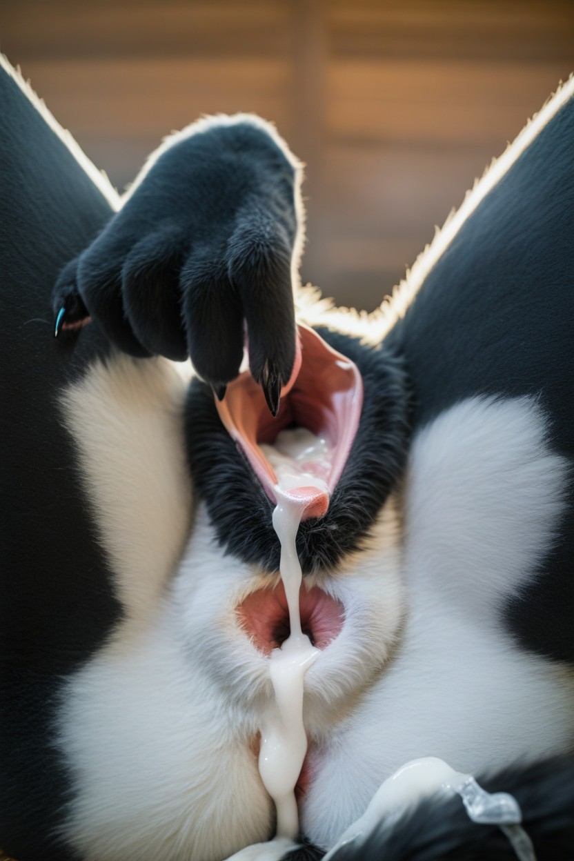 Spread Pussy With Fingers, Gaping, Realistic Fur Furry AI Porn