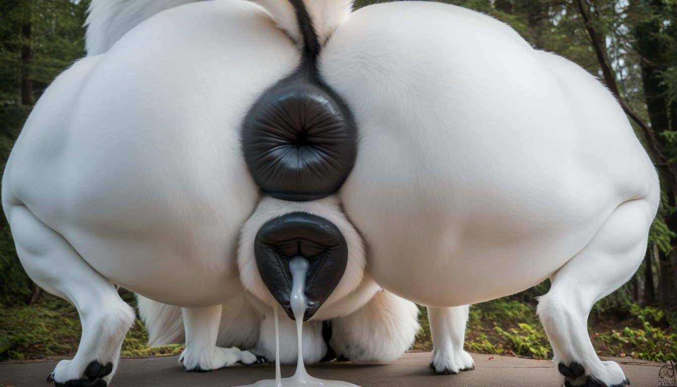 Full Body, Presenting Pussy, Extremely Large Ass Furry AI Porn