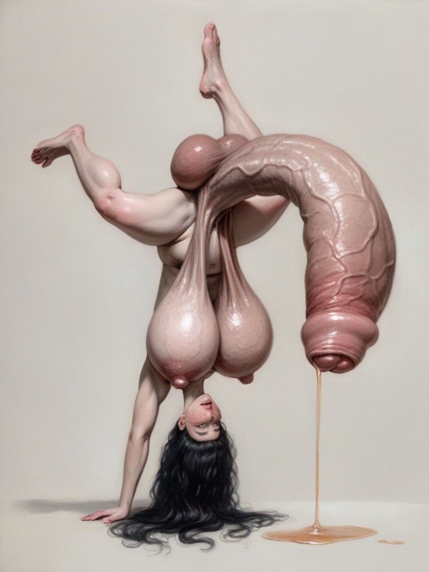 Long Foreskin, Massive Ballsack, Low Hanging Balls Shemale AI Porn