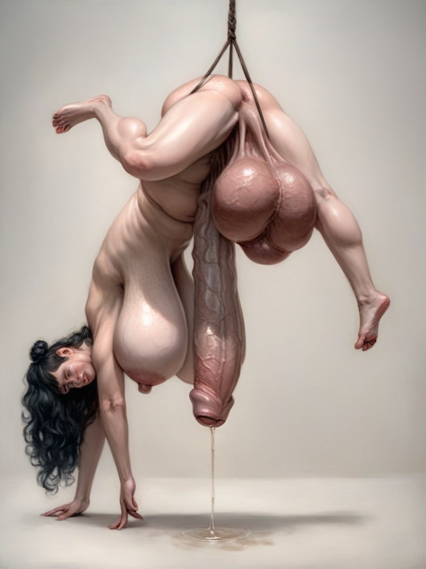 Hyper Soft Cock, Veiny, Simple Background Shemale AI Porn