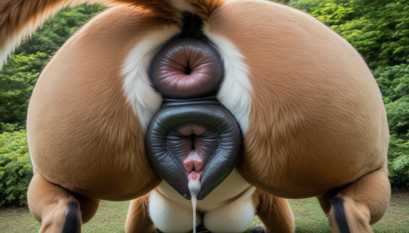 Black Anus, Extremely Large Ass, Realistic Furry AI Porn