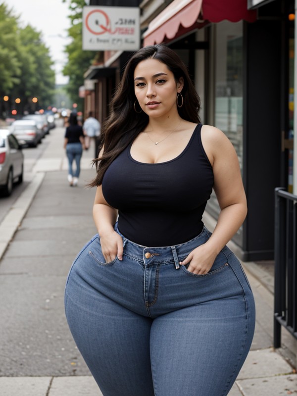 Ass So Big You Can See It From The Front And The Back, Bottom-heavy, Oversized Ass AI Porn