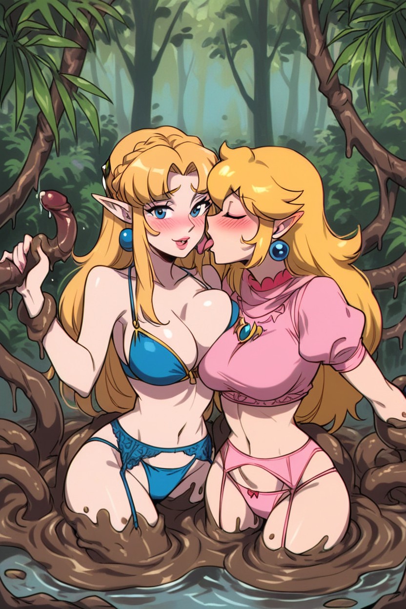 Jungle Background, Motion Lines, Horny Hentai AI Porn