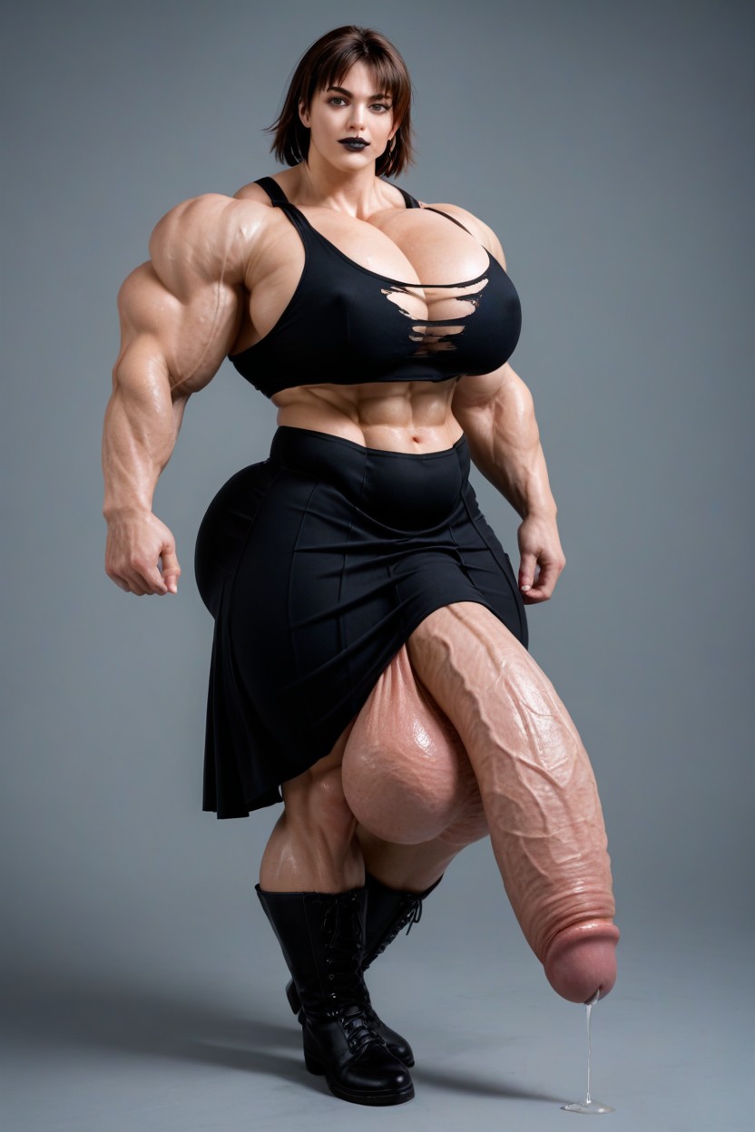 Full Body, Walking, Muscular Shemale AI Porn
