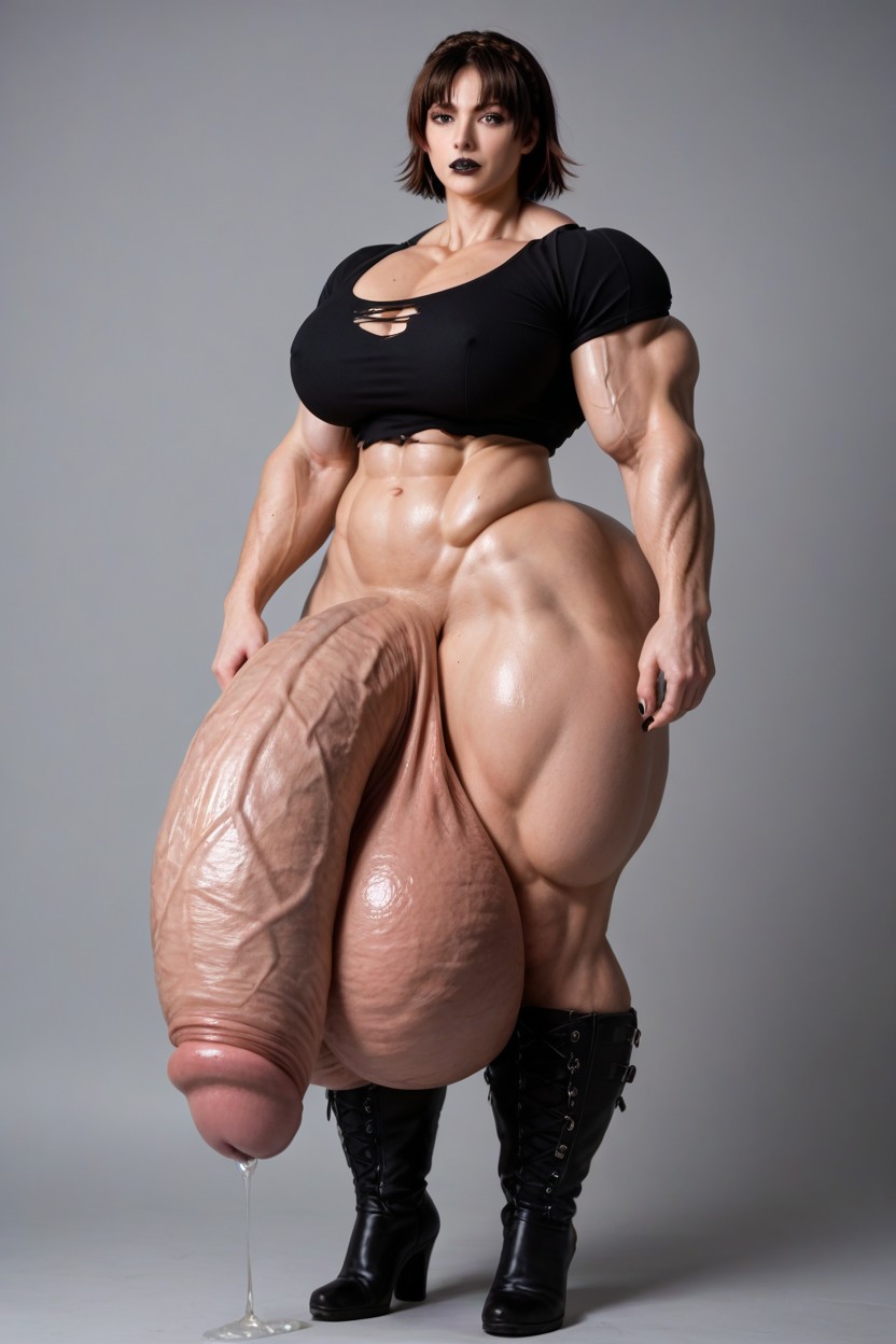 Gigantic Pectoralis Major, Full Body, Torn Shirt Shemale AI Porn
