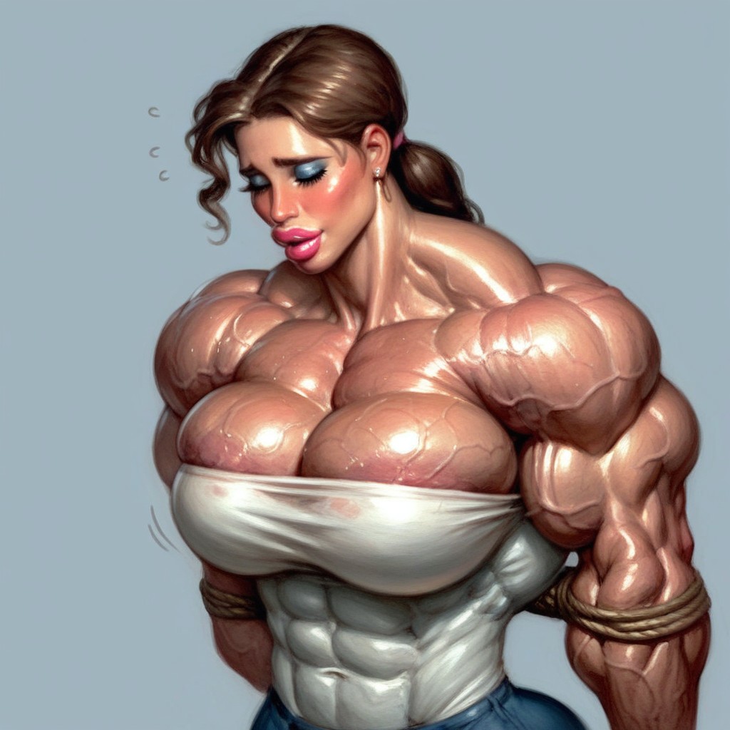 Ponytail, Bounce Lines, Visible Veins Shemale AI Porn