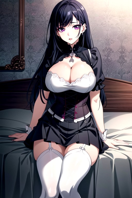 Gothic Girl, Goth, Cleavage Furry AI Porn