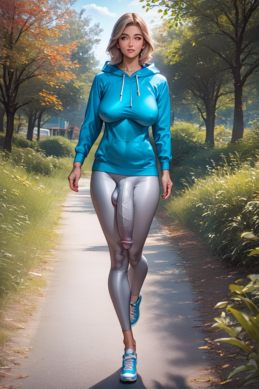 Medium Ass, Dynamic Action, Full Body Shemale AI Porn