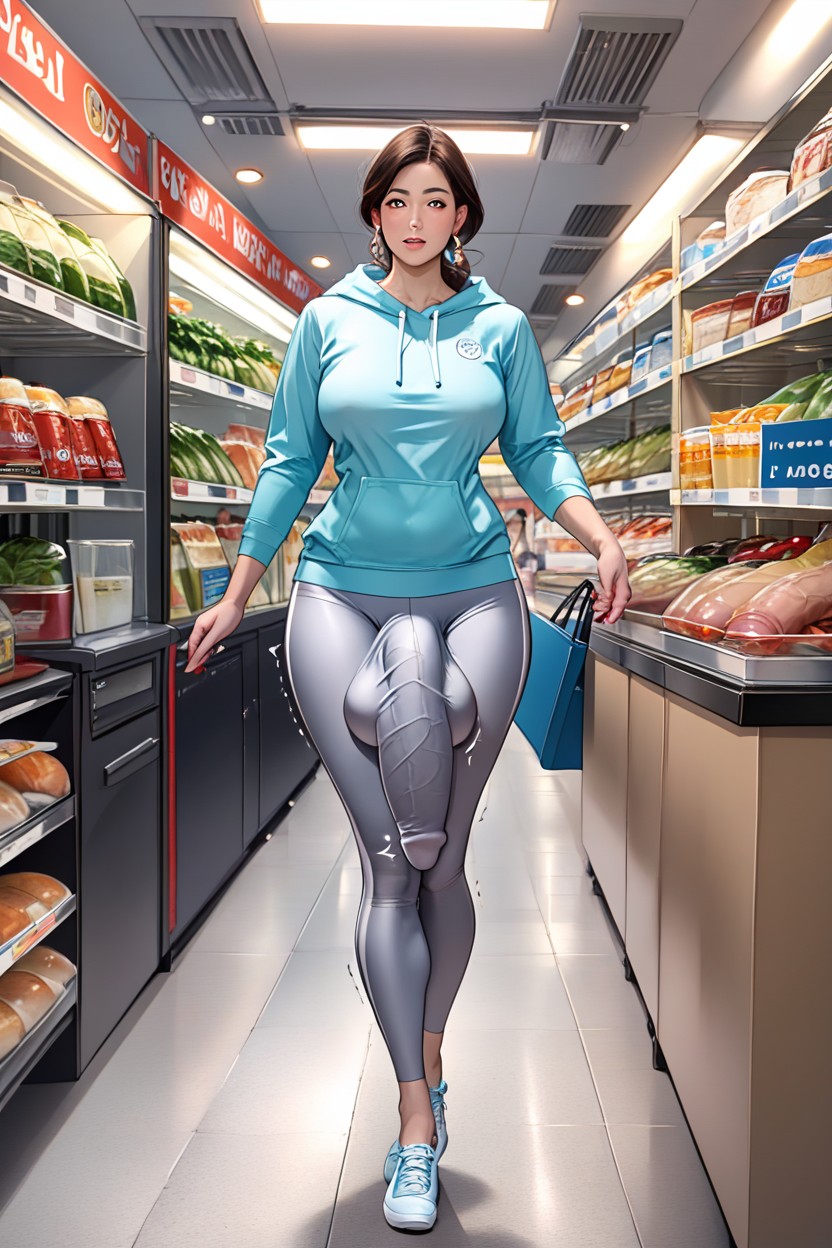 Many People Around, 30+, Full Body Shemale AI Porn