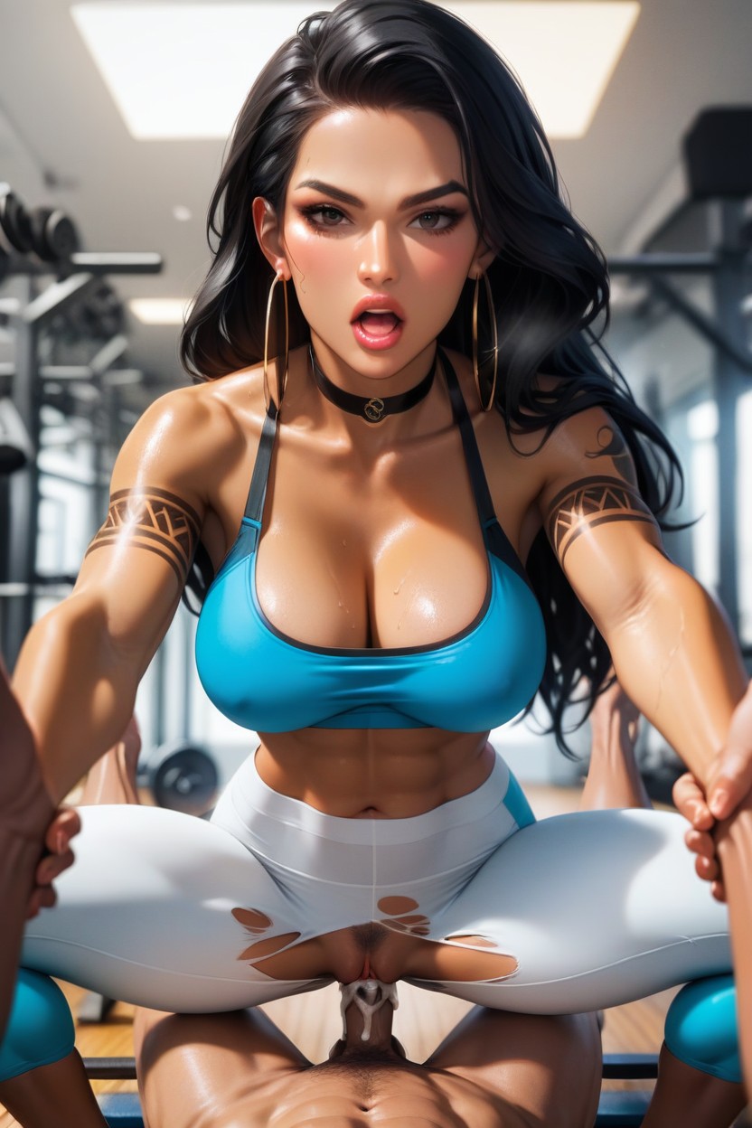 Amazon Position, Squatting, Front View AI Porn