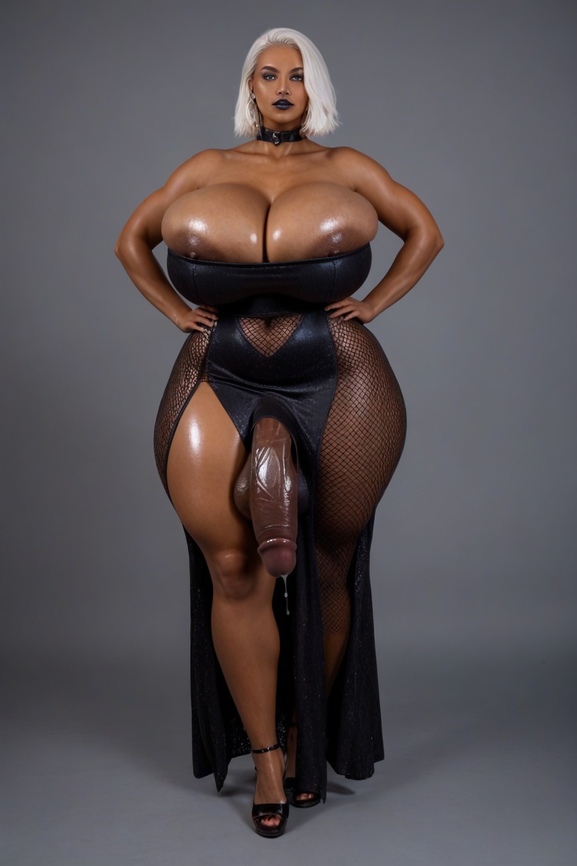 Obsidian Skin, Breast Expansion, Silk Dress Shemale AI Porn