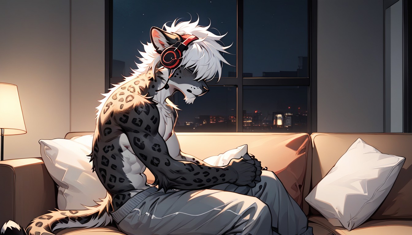 Messy Hair, Room, Detailed Fur Furry AI Porn