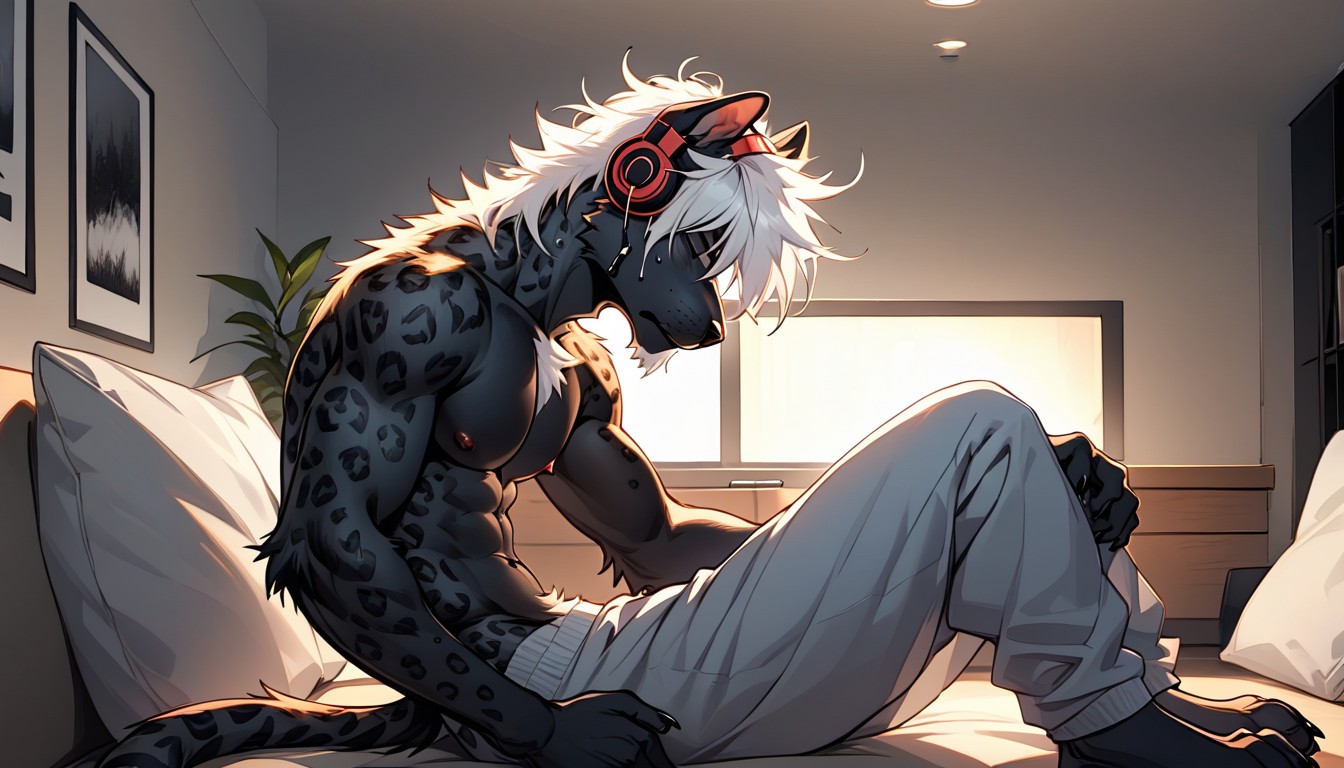 Black Panther, Twink, White Goatee Furry AI Porn