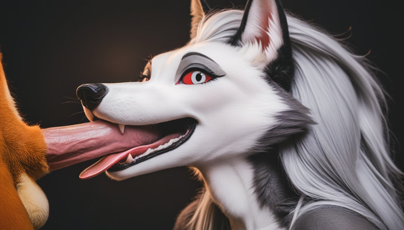 Sucking Penis, Face Shot, Eyes Rolled Up Furry AI Porn