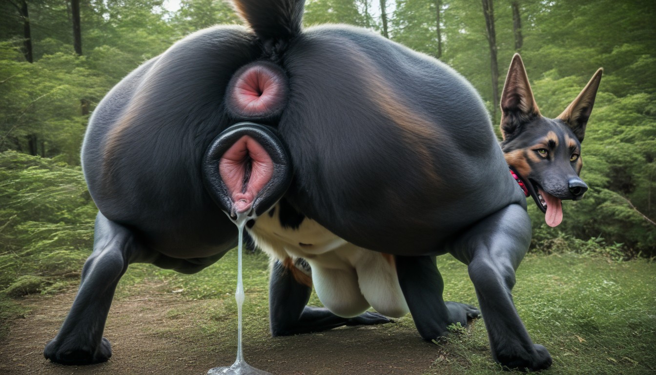 Black Anus, Prominent Canine Pussy, Excessive Genital Dripping Furry AI Porn