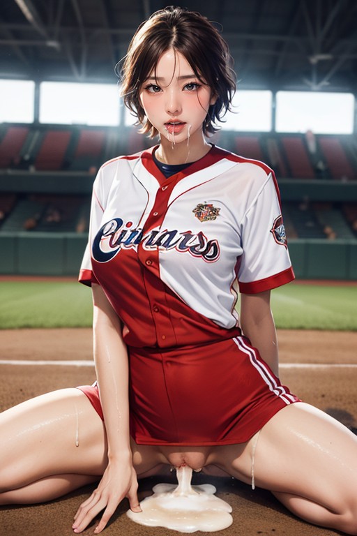 Avoid Eye Contact, Short Hair, Bokeh Asian AI Porn