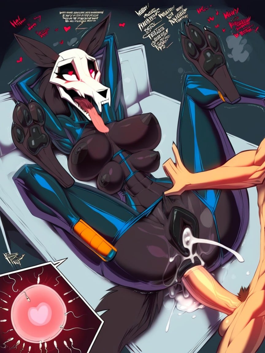 Professional Illustration, Highly Detailed Skull, Pawed Feet Hentai AI Porn