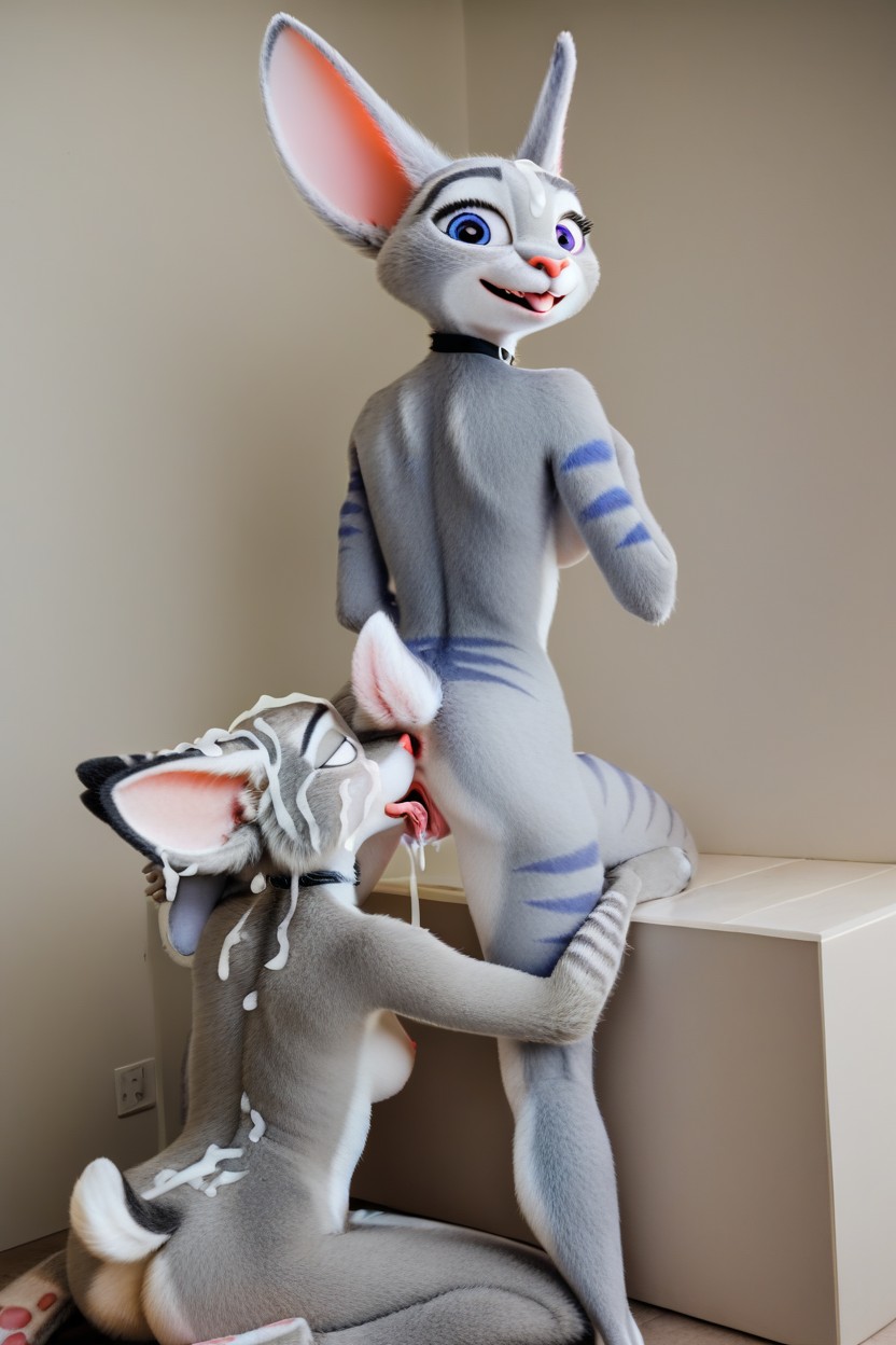 Choker, Close Up, Rivet And Judy Hopps Furry AI Porn