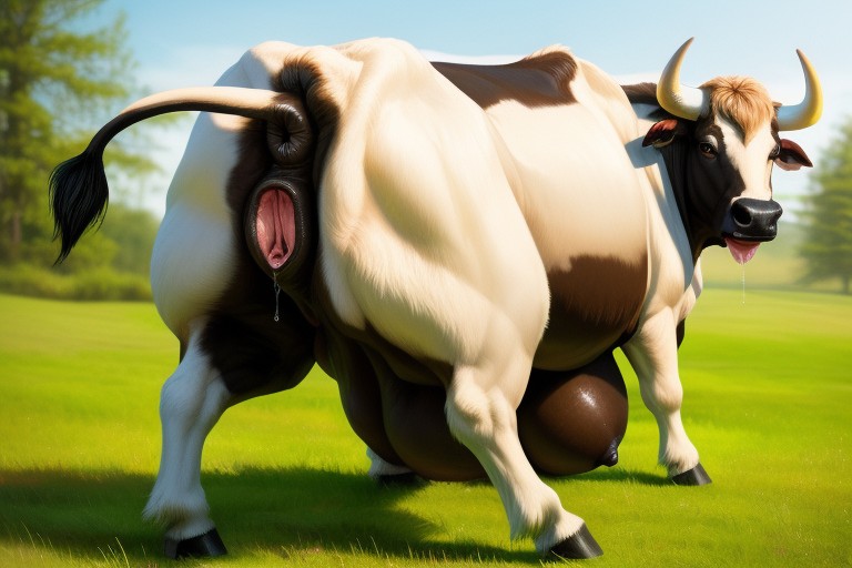 Curvaceous Hips, Cow, Insane Fur Detail Furry AI Porn