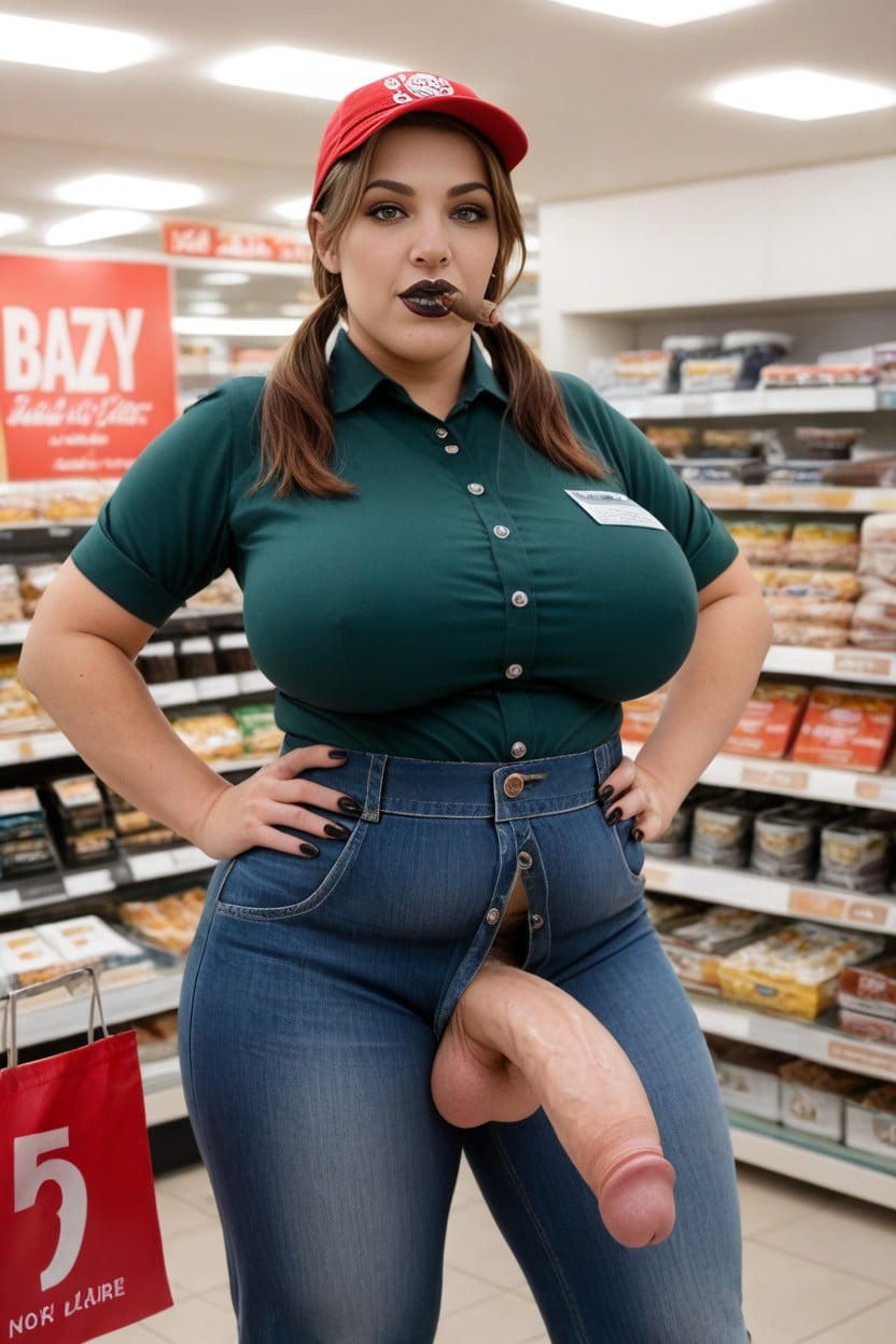 Chubby, Jeans, Gigantic Cigar In Mouth AI Porn