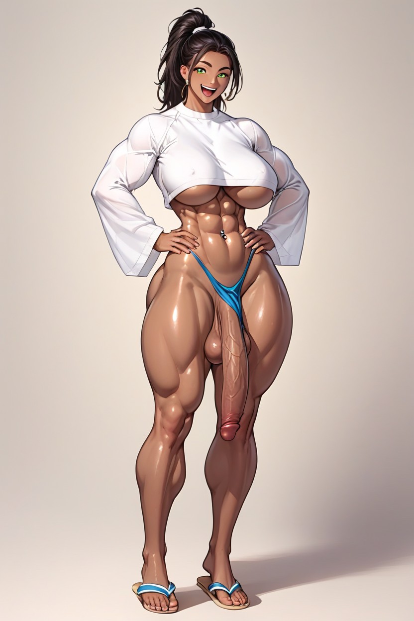 Chinese, Underboob, Detailed Face Shemale AI Porn