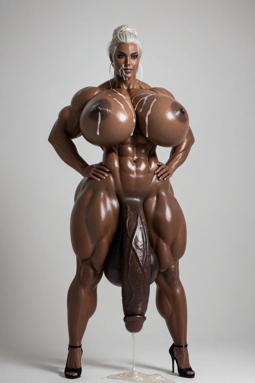 Extremely Large Ass, Dark Elf, Pitch Black Skin Shemale AI Porn