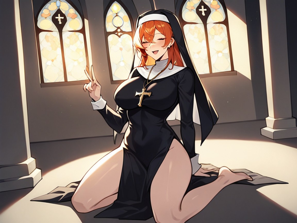 Blonde Nun, Church, Redhead Nun Furry AI Porn