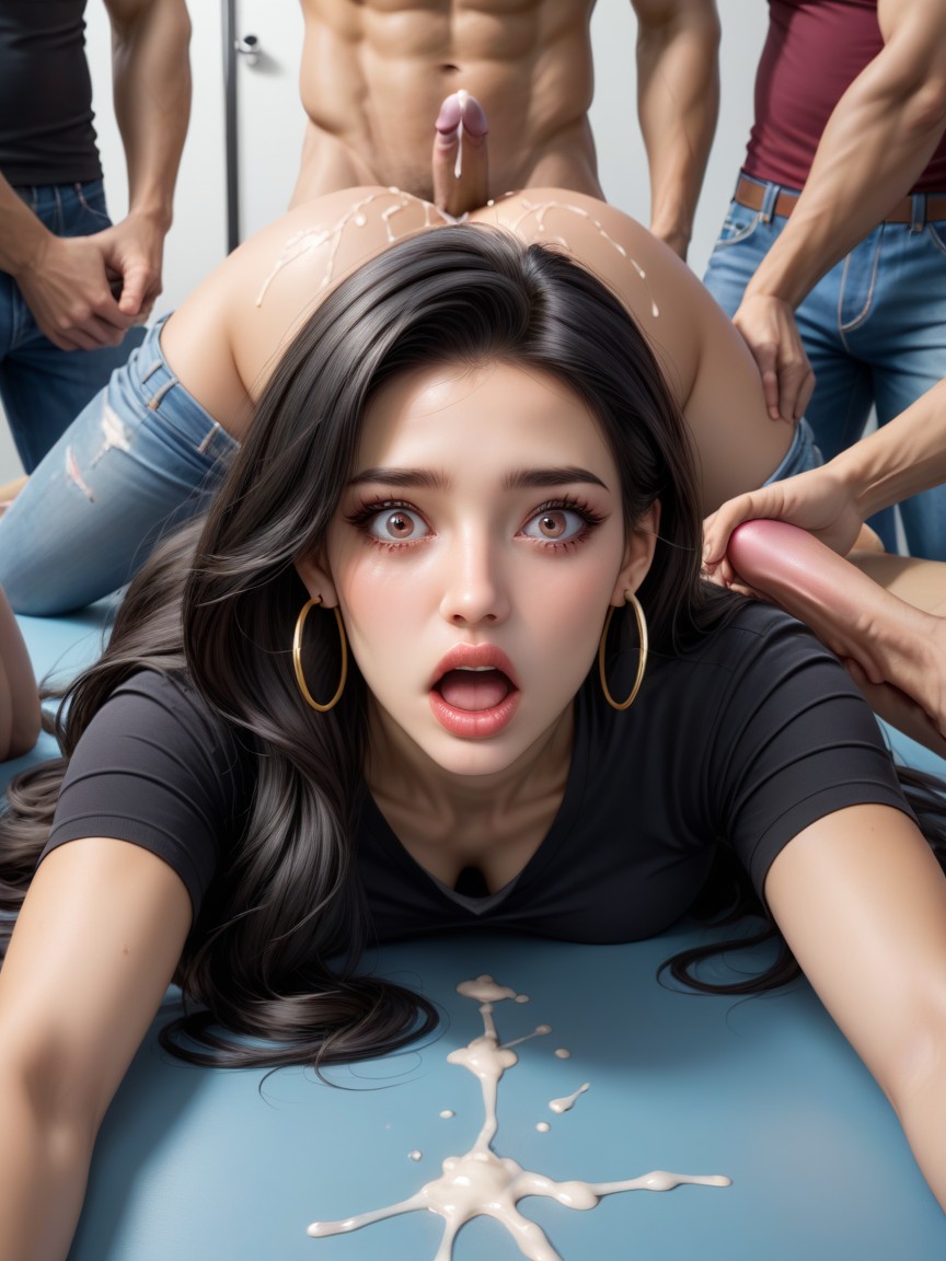 Facing Viewer, Skinny, Big Eyes AI Porn