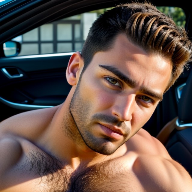 Gay Sex On The Hood Of A Car And A Hand Print On The Bottoms Ass AI Gay Porn