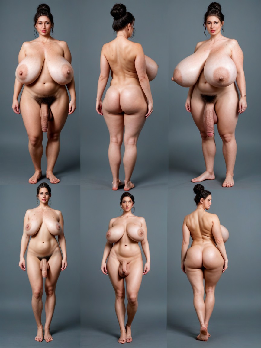 Side By Side, Flaccid Penis, Huge Fake Lips Shemale AI Porn