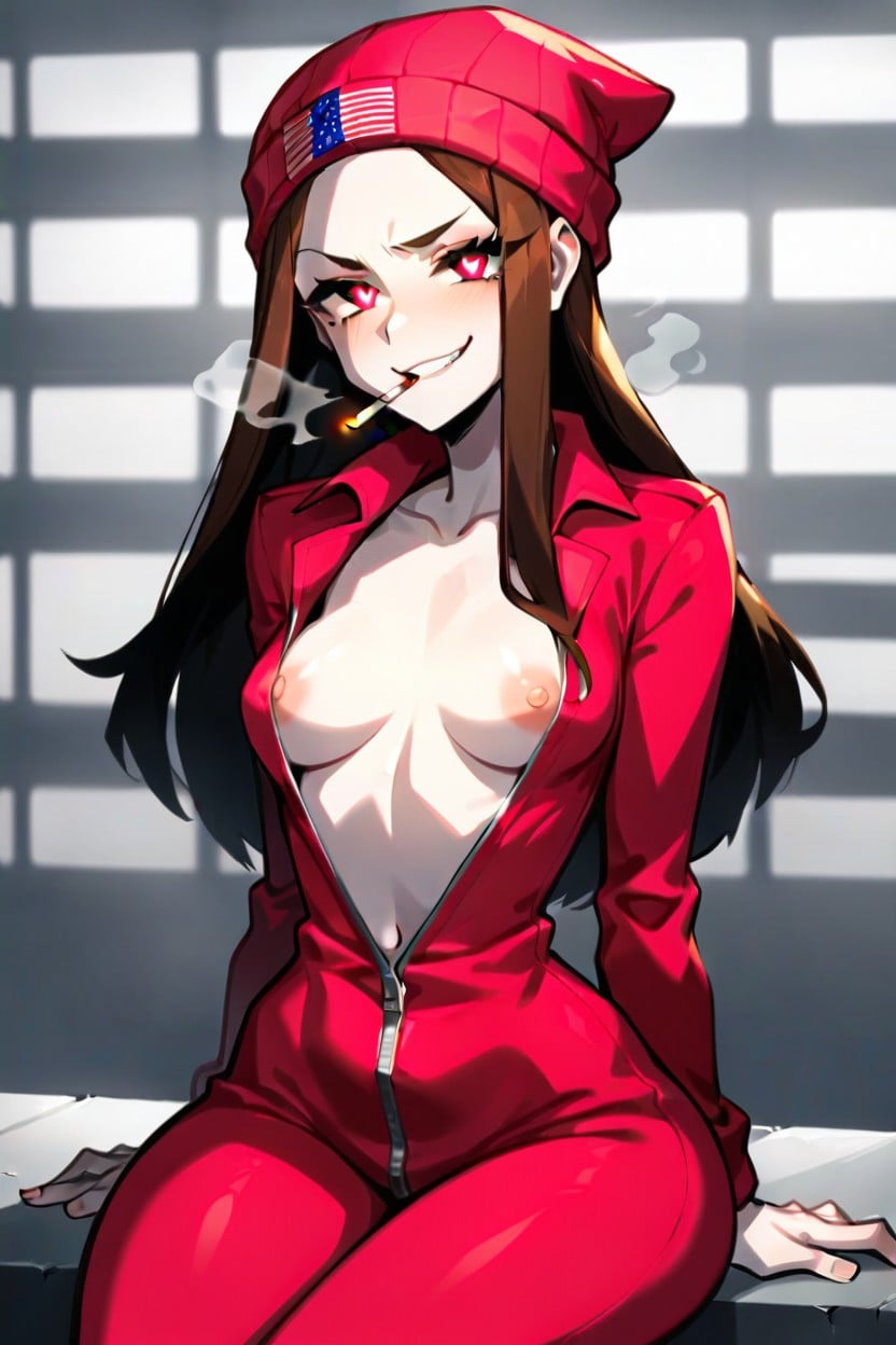 Short Height, Girl, Pink Prison Jumpsuit AI Porn
