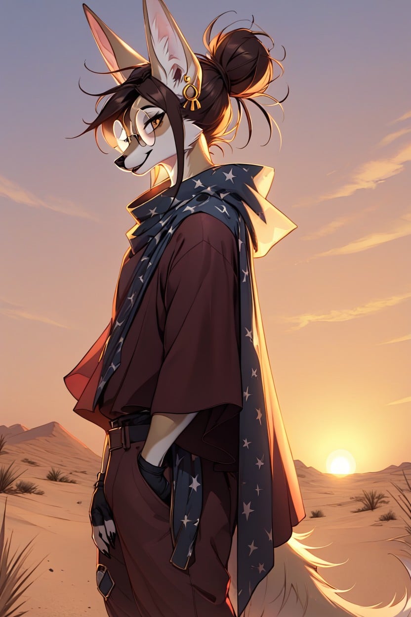 Sunset, Spiral Pattern On The Shoulder, Rim Lighting Furry AI Porn