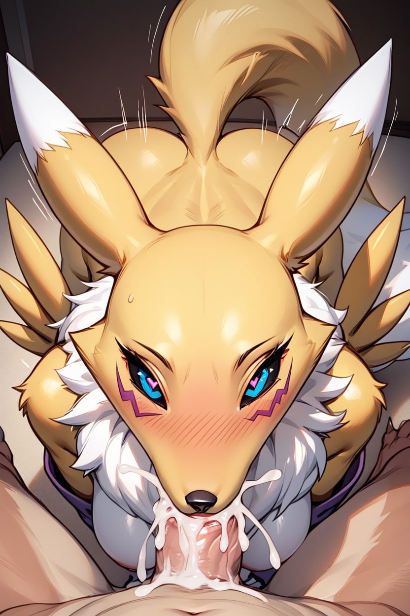 Blowjob, Bounce Lines, Heart Eyes Furry AI Porn