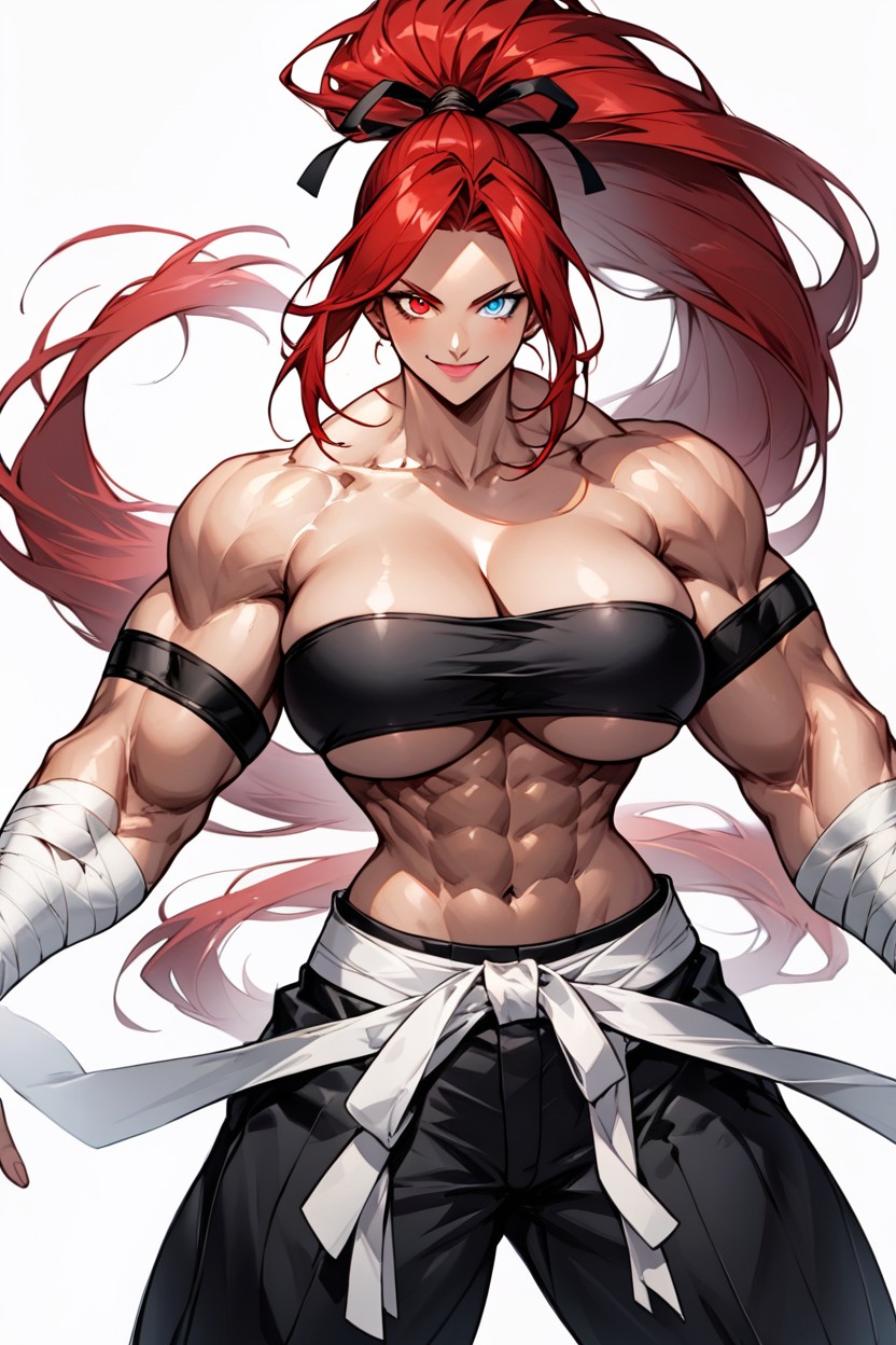 Gigantic Biceps, White Maryial Art Belt, Heterochromia AI Porn