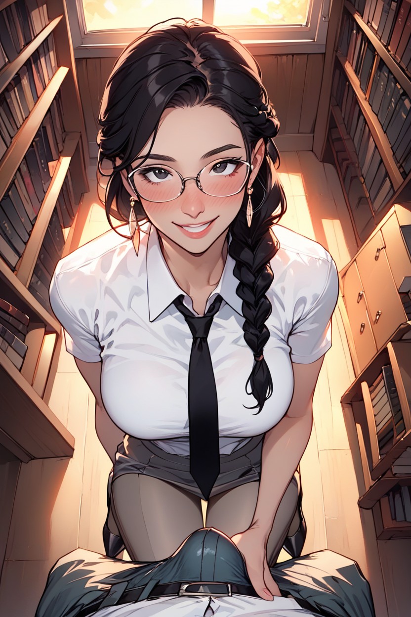 Nose Blush, Black Eyes, Backlighting Hentai AI Porn