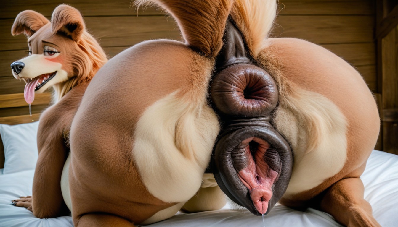 High Def, Enlarged Genitals, Saliva Furry AI Porn