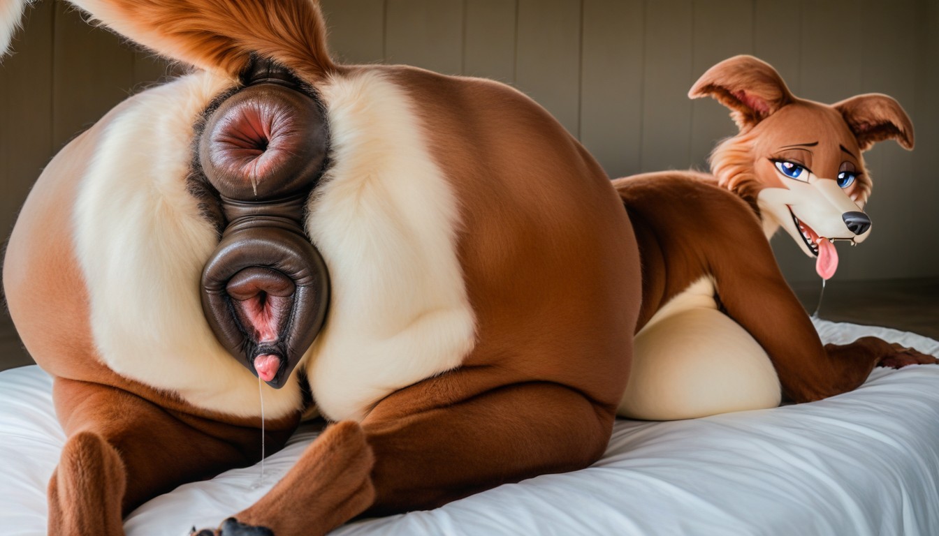 Hairy Anus, Lit From Behind, Ahegao Furry AI Porn