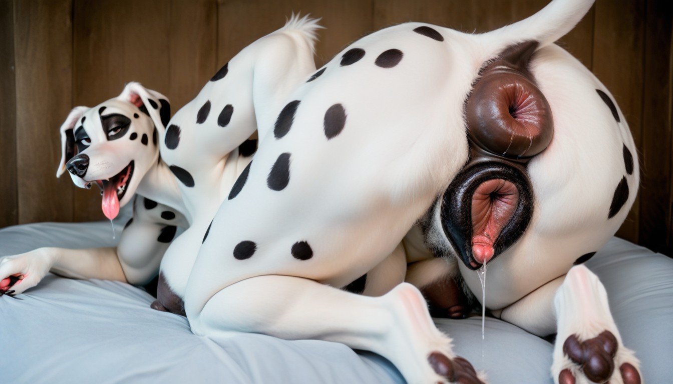 Bestial Dalmatian Anthro Furry Spreading Her Asshole, Hyper Realistic, Dirty Canine Pussy Furry AI Porn
